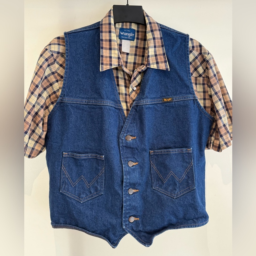 Wrangler Blue Denim with Orange Stitching